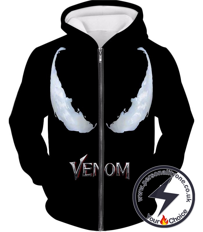 Venom Eyes Promo Black Zip Up Hoodie